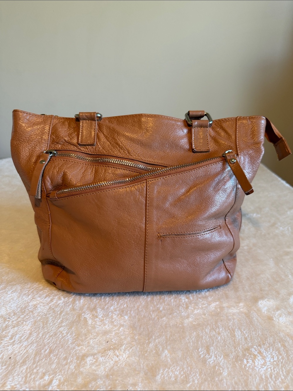 Vintage Great American Leather Works Brown Pebbled Leather Shoulder Bag